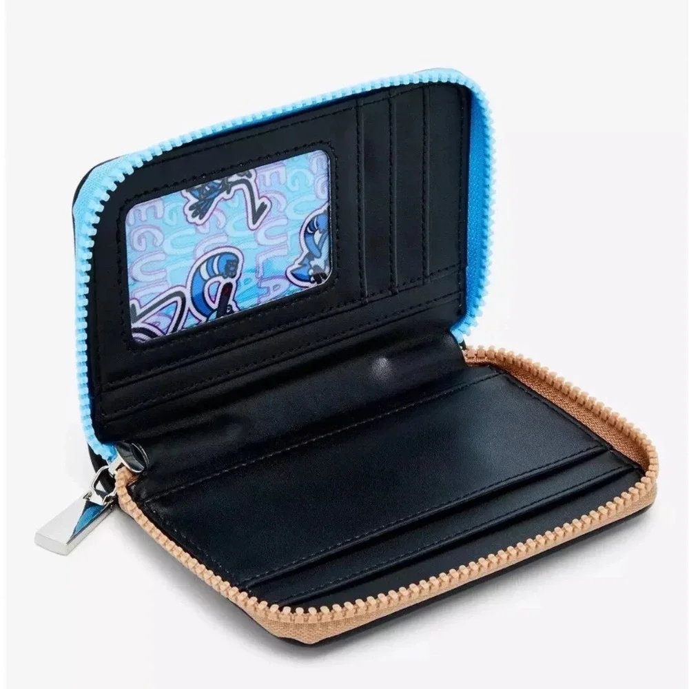 Regular Show Mordecai Rigby Zip Around Wallet Black Blue Cartoon Network NWT